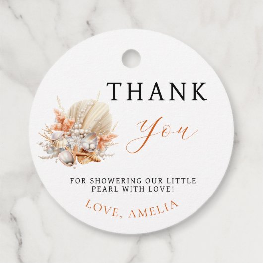 コースタルパールシーシェルサンキューメッセージカード フェイバータグ (裏面)