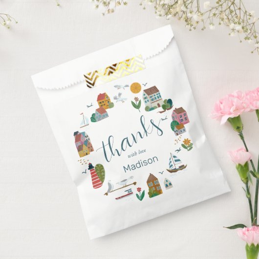 コースタルビレッジブルーボーイベビー航海のシャワー フェイバーバッグ (封をした状態)