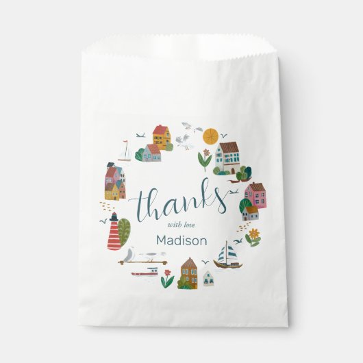 コースタルビレッジブルーボーイベビー航海のシャワー フェイバーバッグ (正面)