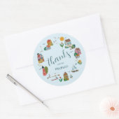 コースタルビレッジブルーボーイベビー航海のシャワー ラウンドシール (封筒)