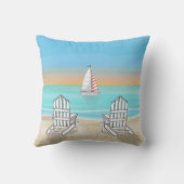 コースタルビーチハウスウォーターカラーカスタム クッション (裏面)