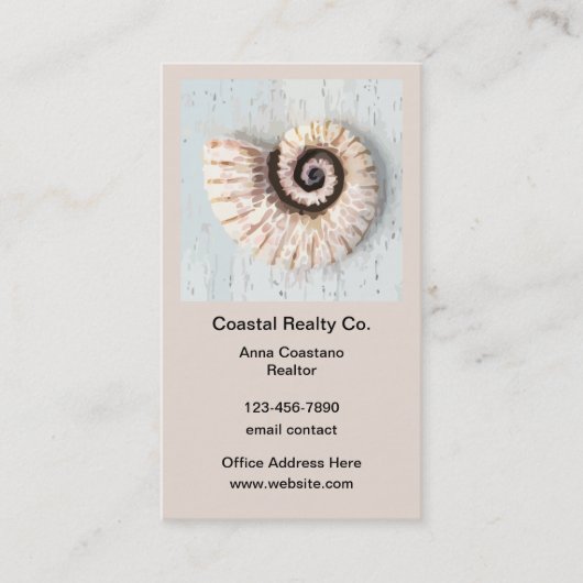コースタルビーチ不動産仲介業者名刺縦 名刺 (正面)