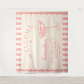 コースタルピンクバチェロレッテバックドランドカクテル タペストリー (正面)