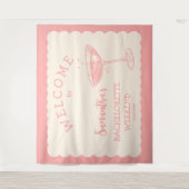 コースタルピンクバチェロレッテバックドランドカクテル タペストリー (正面)