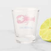 コースタルピンク&ネイビーブルーロブスター パーソナライズされた ショットグラス (裏面)