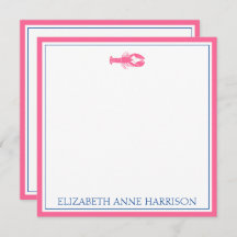 コースタルピンク&ネイビーブルーロブスター パーソナライズされた