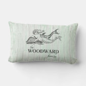 コースタルファミリーネームアクアウッドマーメイドドルフィン ランバークッション (裏面)