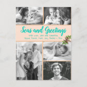 コースタルファミリーフォトコラージクリスマスポストカード シーズンポストカード (正面)