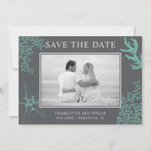 コースタルフォトウェディング日付カードを保存