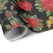 コースタルフォレストポインセティアスラッピング紙 ラッピングペーパー (ロールコーナー)