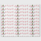 コースタルフラミンゴのクリスマスラッピング紙 ラッピングペーパー (フラット)