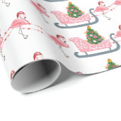 コースタルフラミンゴのクリスマスラッピング紙 ラッピングペーパー (ロールコーナー)