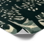 コースタルブリス：セリーンサンディビーチリノカットスケッチ ポスター (角)