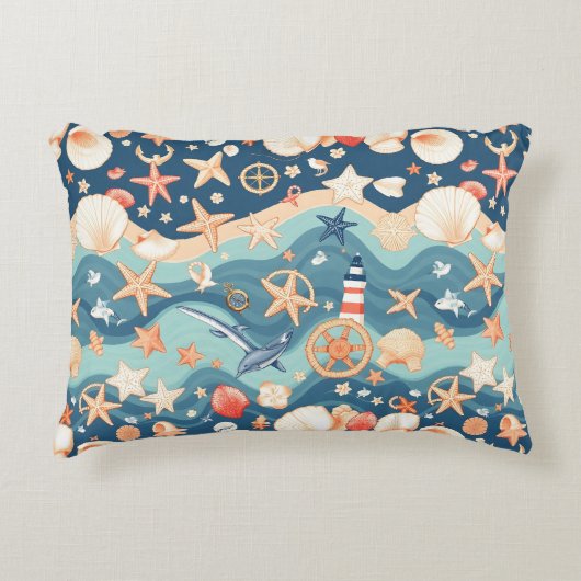 コースタルブリーズ装飾用クッションリラックス-スタイル アクセントクッション (正面)
