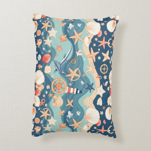 コースタルブリーズ装飾用クッションリラックス-スタイル アクセントクッション (裏面(縦))