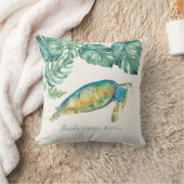 コースタルブルーとグリーンのウミガメの水色 クッション (ブランケット)