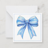 コースタルブルーとホワイトウォーターの色の弓パーソナライズされた ノートカード (正面)