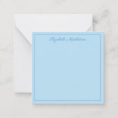 コースタルブルーとホワイトウォーターの色の弓パーソナライズされた ノートカード (裏面)