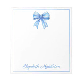 コースタルブルーとホワイトウォーターの色の弓パーソナライズされた ノートパッド