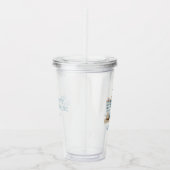 コースタルブルーとホワイトストライプビーチトート アクリルタンブラー (右)