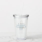 コースタルブルーとホワイトストライプビーチトート アクリルタンブラー (裏面)