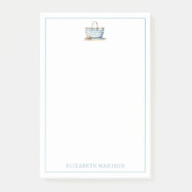 コースタルブルーとホワイトストライプビーチトート