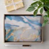 コースタルブルーと金ゴールドティッシュペーパー 薄葉紙 (ギフト)