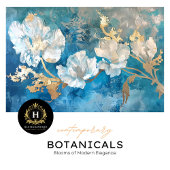 コースタルブルーと金ゴールドフローラ海藻 薄葉紙