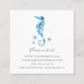 コースタルブルーウォーターカラーシーホースヒトデカスタムィー スクエア名刺 (正面)