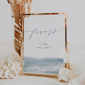 コースタルブルーウォーター結婚式の引き出物標識 ポスター