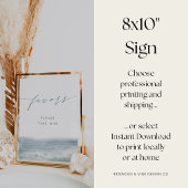 コースタルブルーウォーター結婚式の引き出物標識 ポスター