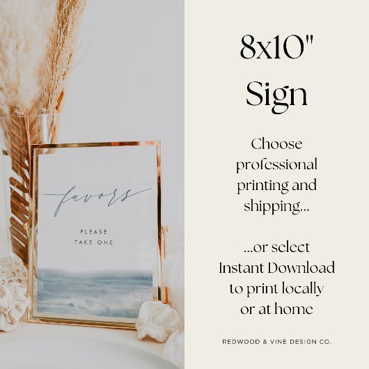 コースタルブルーウォーター結婚式の引き出物標識 ポスター