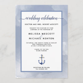 コースタルブルーウォーター航海のカラーイベントま結婚たは 招待状