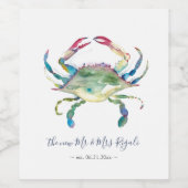 コースタルブルーカニの水色 ワインラベル (シングルラベル)