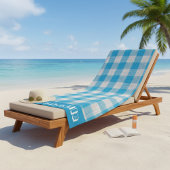 コースタルブルーギンガパーソナライズされたム ビーチタオル