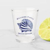 コースタルブルーコンチシーシェルビーチファミリーモノグラム ショットグラス (正面)