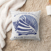 コースタルブルーコンチシーシェルファミリーモノグラム クッション (ブランケット)