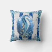 コースタルブルーシーホース装飾用クッション クッション (裏面)