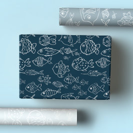 コースタルブルースカイ海魚 ラッピングペーパーシート
