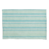 コースタルブルーストライプのグリーン彼の名素朴前 枕カバー (正面左)