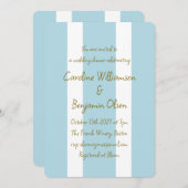 コースタルブルーストライプウェディングシャワー 招待状 (正面/裏面)