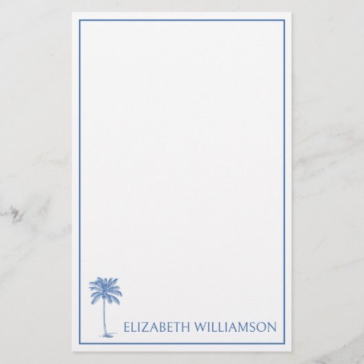 コースタルブルーパルメットパームツリパーソナライズされたー 便箋 (正面)