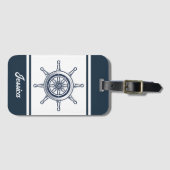 コースタルブルービーチハウスボート名前をカスタムする 航海の ラゲッジタグ (正面横)
