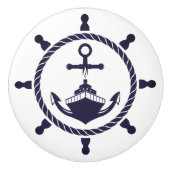 コースタルブルービーチヨットボートシップ航海のヘルム セラミックノブ (正面)