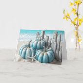 コースタルブルービーチ誕生日パンプキンス カード (黄色い花)