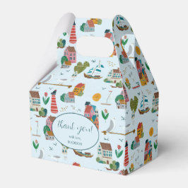 コースタルブルーベビーシャワーありがとう フェイバーボックス