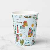 コースタルブルーベビーシャワーパーティー 紙コップ (裏面)