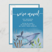 コースタルブルーホエー航海のル新しい住所の移動 案内ポストカード (正面/裏面)