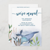 コースタルブルーホエー航海のル新しい住所の移動 案内状 (正面/裏面)