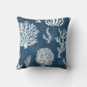 コースタルブルーホワイトコーラル装飾用クッション クッション (裏面)